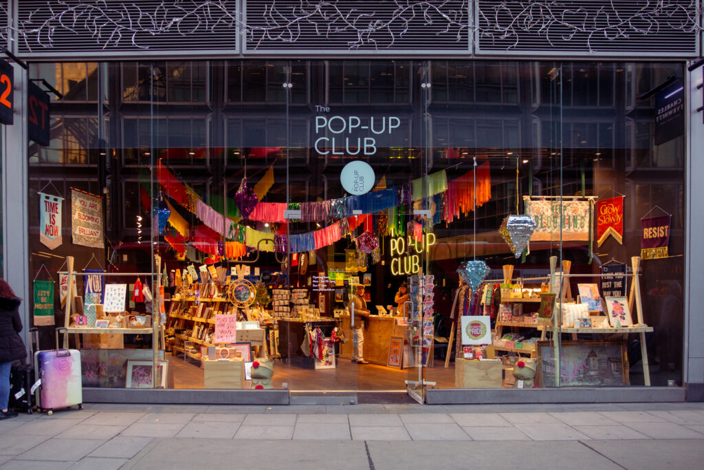 Colourful Pop-up shop London